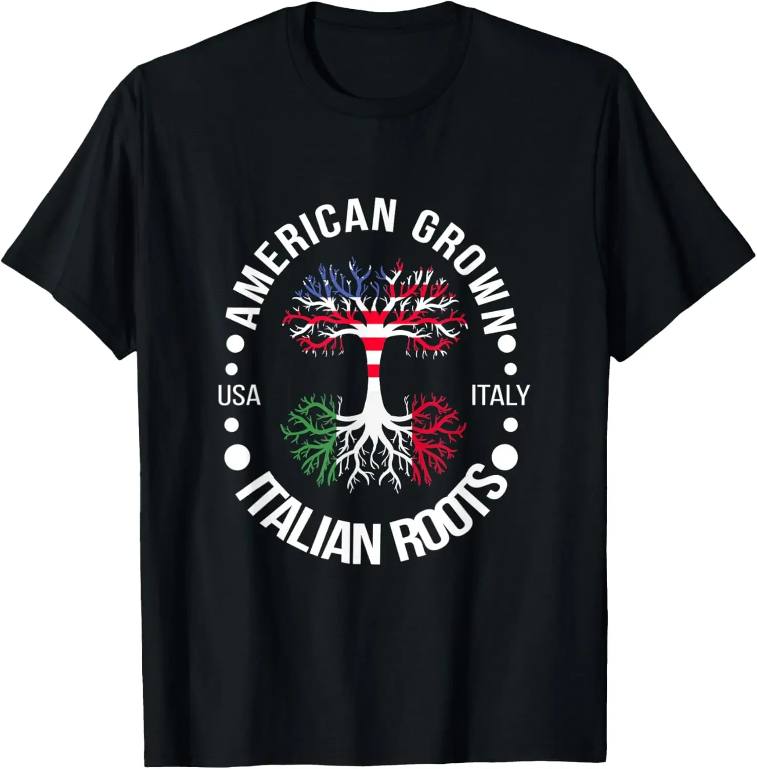 American Italian Roots USA Flag America Italy Theme Italiano T-Shirt