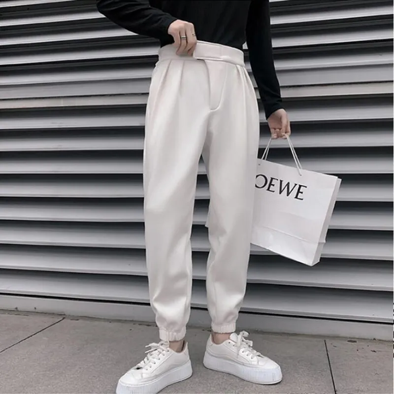 

2022 British Style Harem Jogger Pants Men Cotton Sweatpants Trousers Men Casual Lightweight Spring Summer Man Casual Pants 3XL
