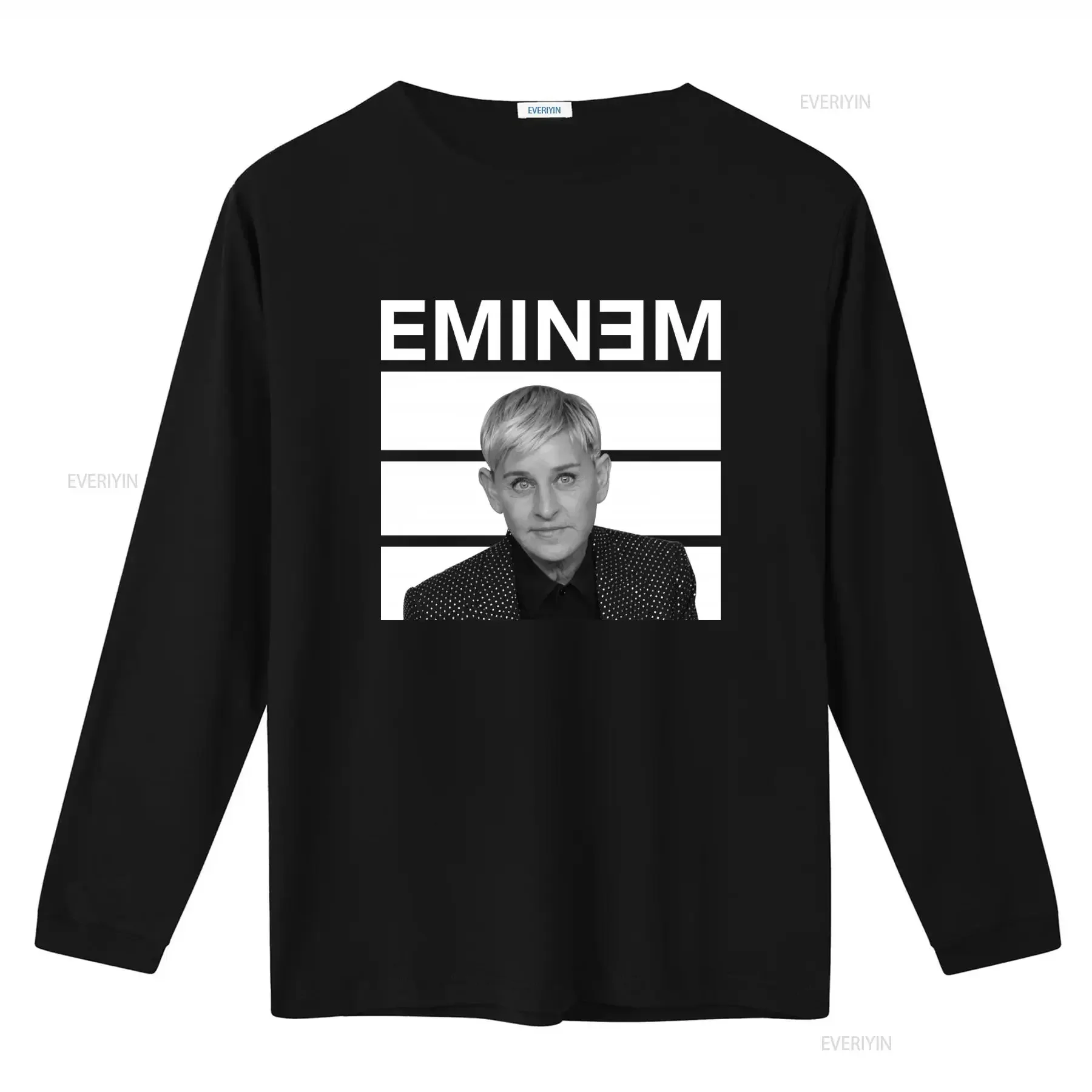 ELLENEM Eminem T shirt Ellen Degeneres X Meme Print  vintage Washed Breathable Versatile graphic Top For Everyday Wear
