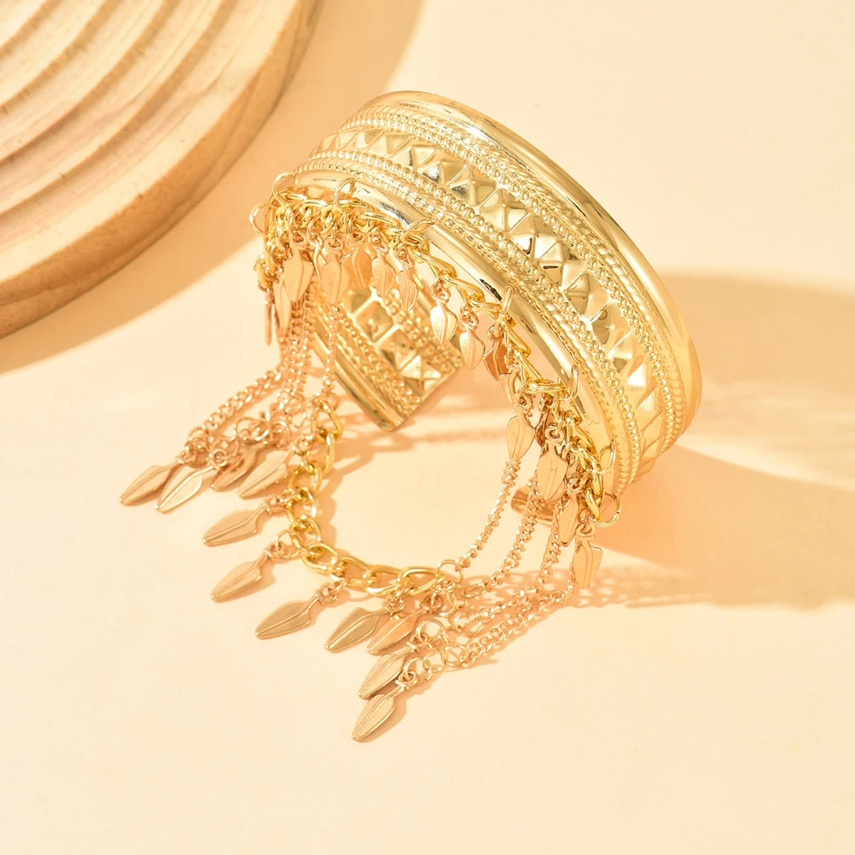 جديد عصري الذهبي عملة معدنية ليف سلسلة شرابة الذراع العلوي أساور الكفة سوار شارة الرجال النساء مجوهرات اكسسوارات #5