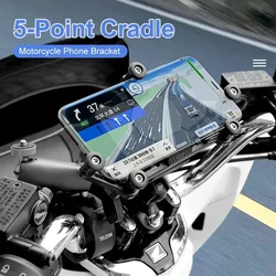 New Motorcycle Mobile Phone Holder Navigation Bracket 360° Rotation  Shockproof Bike Handlebar Rearview Mirror Mount GPS Clip