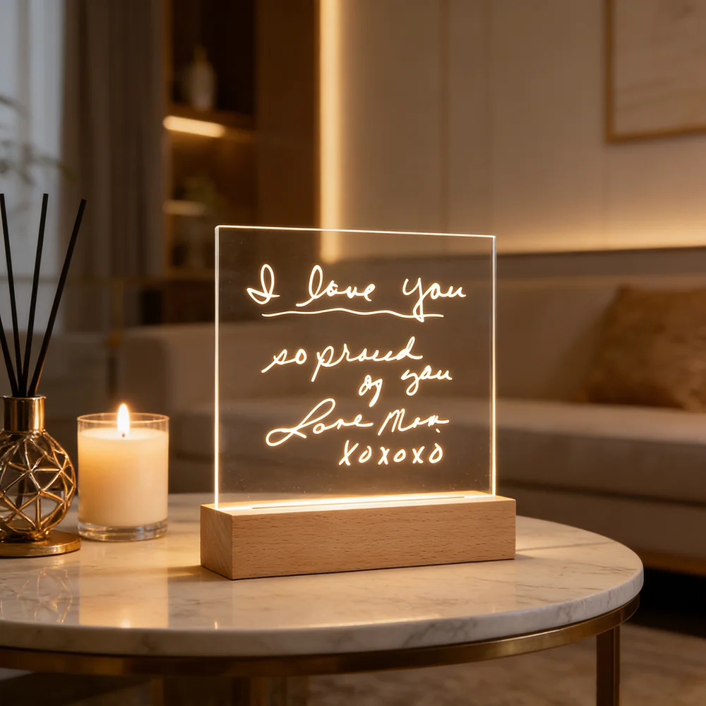 

Персонализированный светодиодный ночник с рукописным текстом, светильник с индивидуальным сообщением, уникальный подарок для друзей, награда литературного общества.