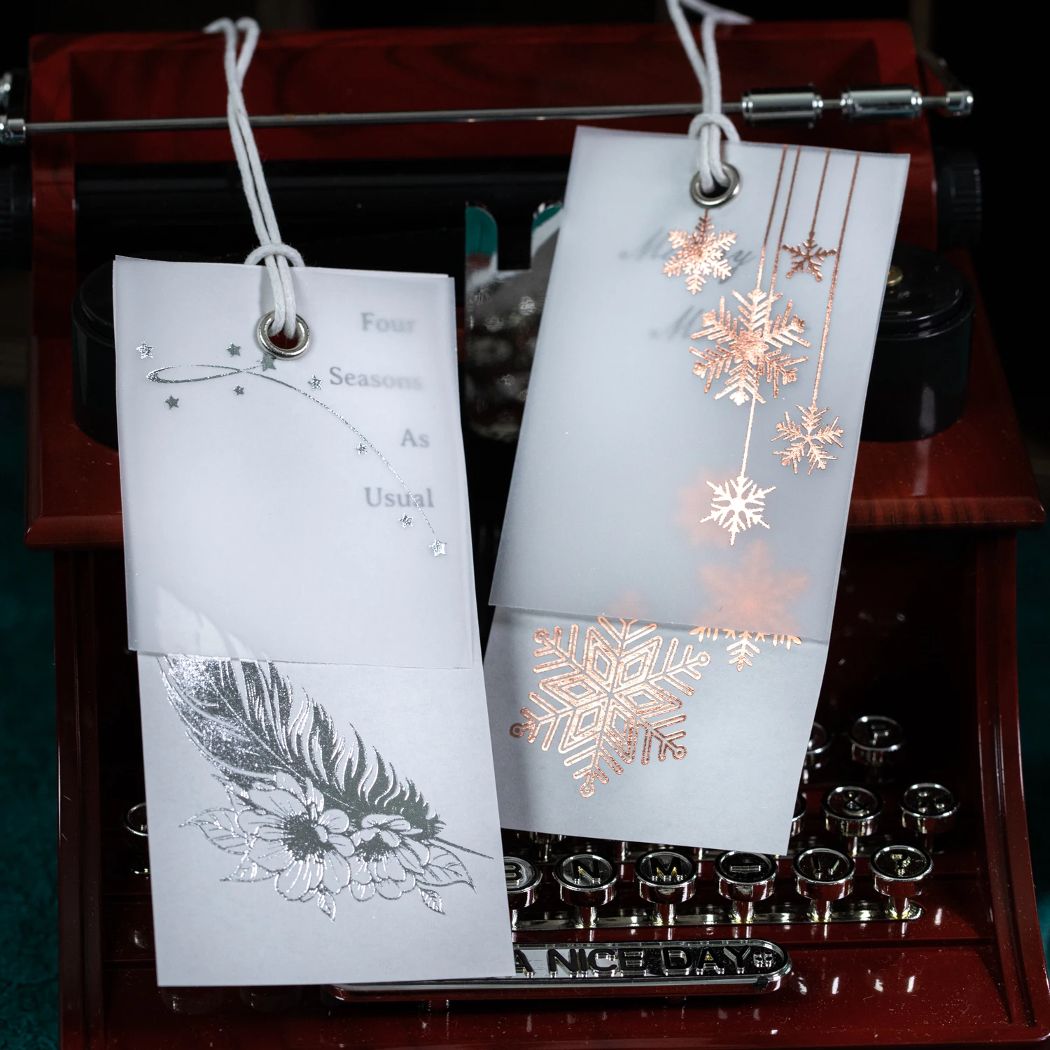 Moonlight Message Series Vintage Schneeflocke Feder Landschaft Notizblock Kreatives DIY Junk Journal Material Collage Briefpapier