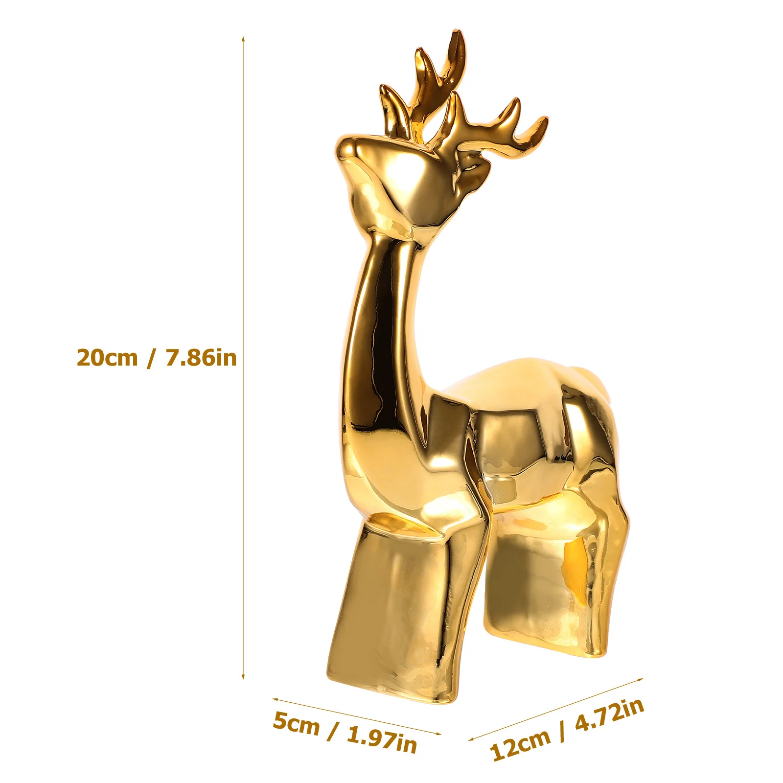 تمثال غزال من السيراميك، رف غرفة مدمج، ديكور سطح الطاولة، قطعة حرفية لتزيين الحيوانات #4