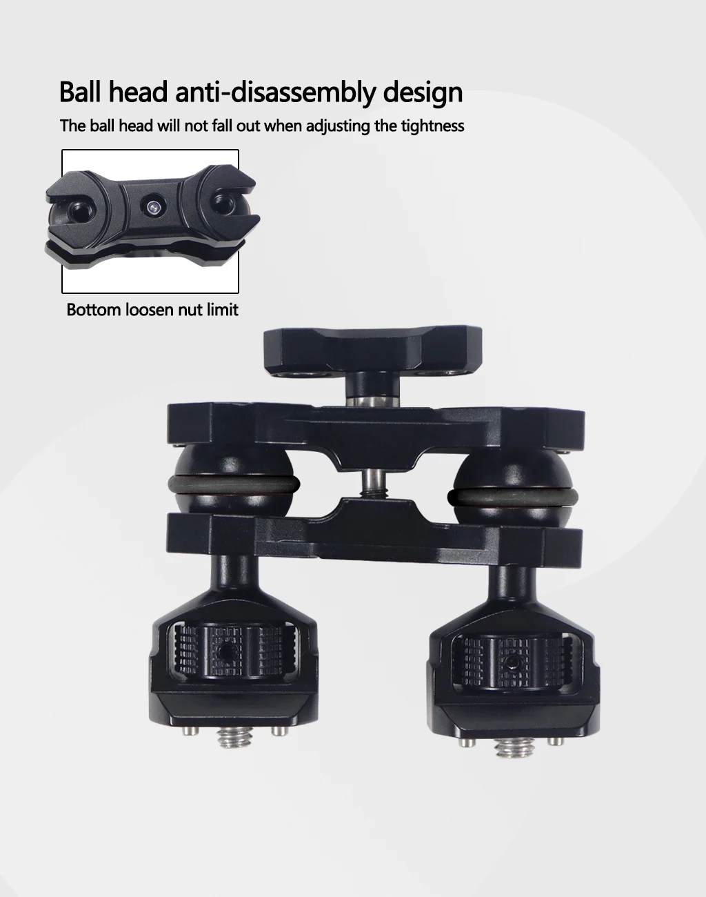 Neuer, verbesserter, universell einstellbarer Doppelkugelkopf 1/4 bis 3/8 Zoll, magischer Arm, Monitorhalterung, Zubehör für DSLR-Kamera-Käfige, unterstützt 5 kg – Detail 34