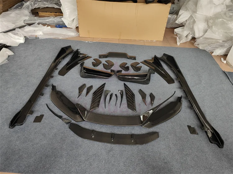 EB نمط ألياف الكربون الجبهة الشفاه الجانب تنورة الناشر الخلفي حافة الخلفي سبويلر المصد الأمامي ل 2014-2019 BMW I8 طقم الجسم #3