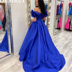 Kurzes Nachtkleid für Frauen, elegante lange Kleider, Abendkleid, Morgenlicht, Dubai Blue Hochzeitsfeier, Luxus 10 Hauptverkaufskleid Babado Party - №6