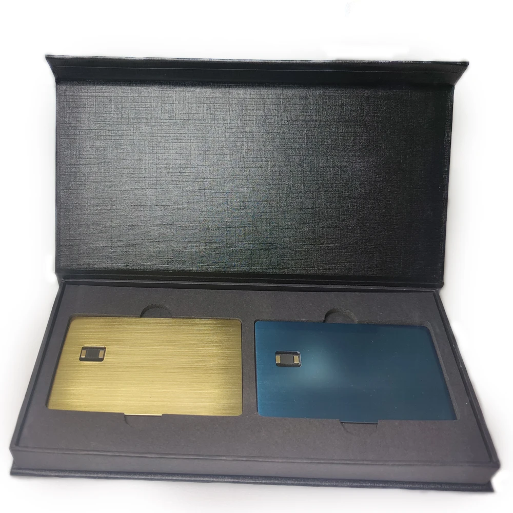 1 pcs Imitation Leather Paper Surface Metal Credit Card Box No Any Logo Blank Business VIP Card Packed Box