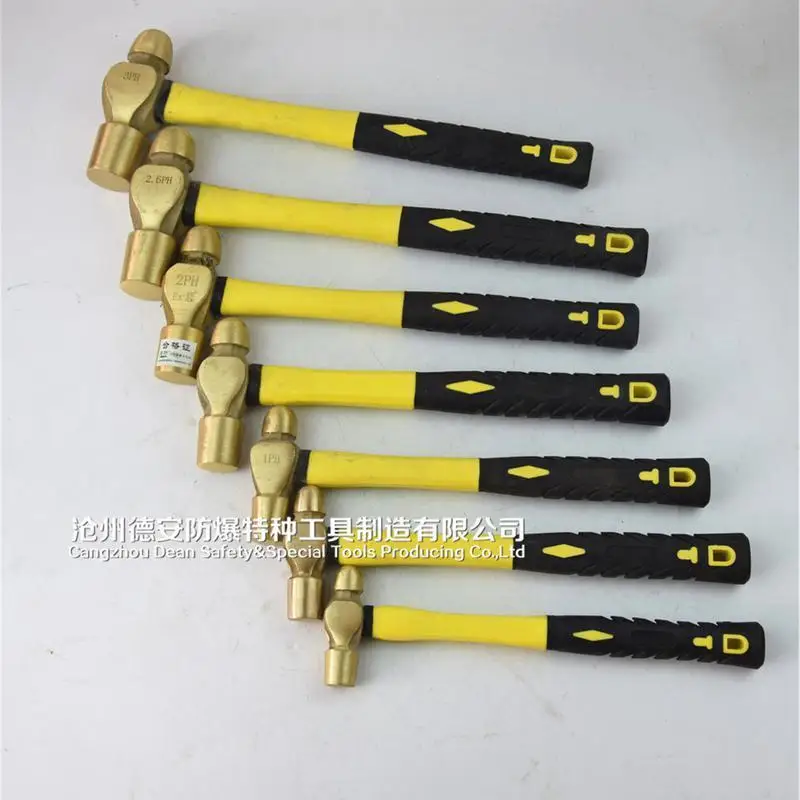 Explosion-proof round head hammer 0.5p-3p nipple hammer non-sparking copper hammer copper chisel explosion-proof hammer tool sec