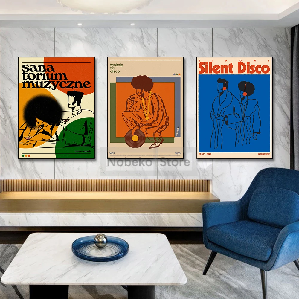 Original Polish Music Posters Abstract Vinyl Record Prints Canvas Painting Poland Wall Art Pictures Home Room Modern Decoration