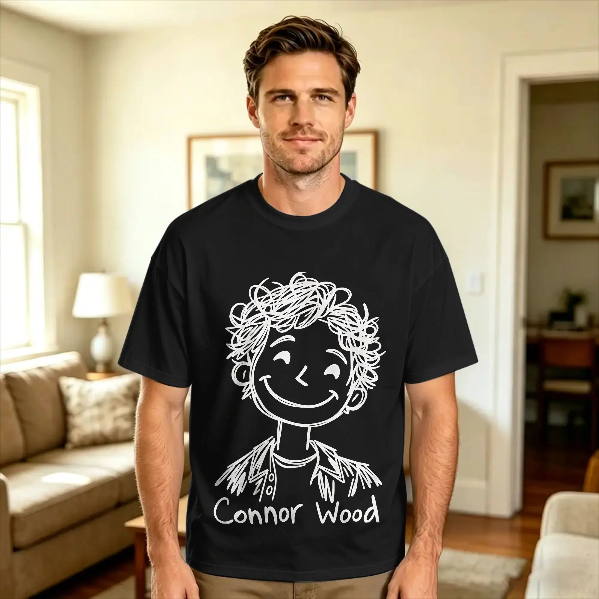 Vintage T-Shirt Connor Wood Cotton T-Shirts  Hip Hop Tee Shirt for Men Summer Y2K Basic Casual Short Sleeve Tees,