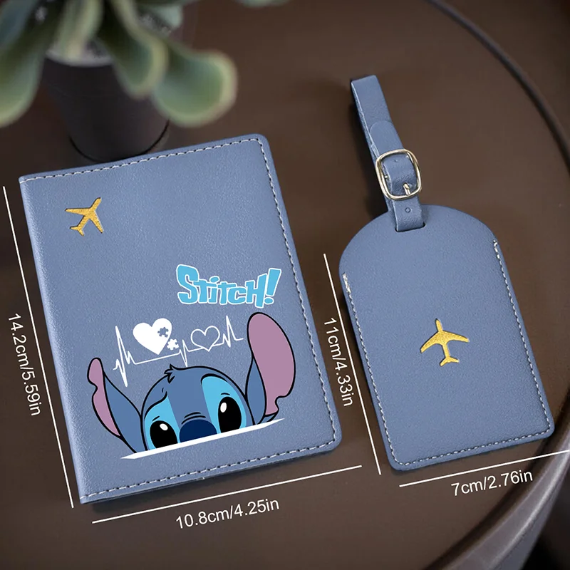 ซองใส่พาสปอร์ตแบบเย็บ, ชุดซองใส่พาสปอร์ตและป้ายติดกระเป๋าเดินทาง, อุปกรณ์เสริมสำหรับการเดินทางทำจากหนัง PU สำหรับผู้หญิงและผู้ชาย