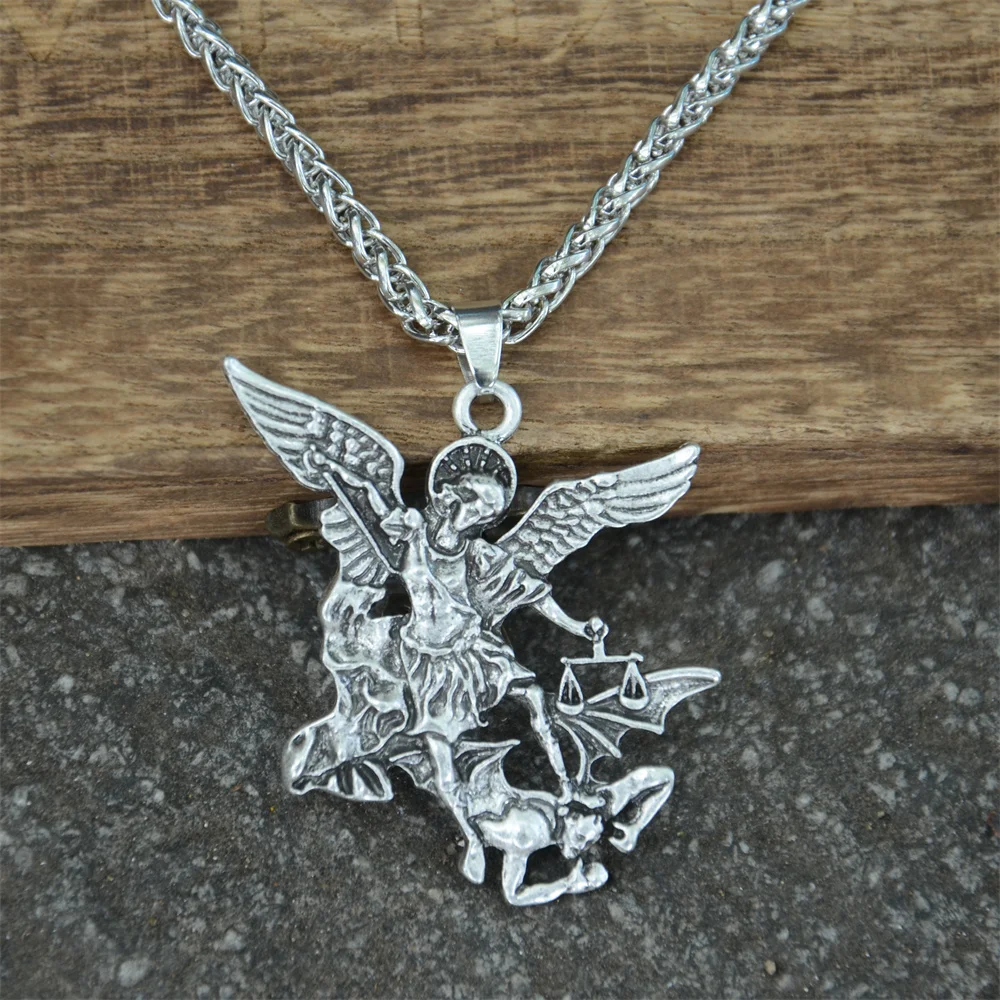 Archangel St. Michael Protect Us Russian Orhodox Amulet Pendant Necklace Talisman Religious Jewelry