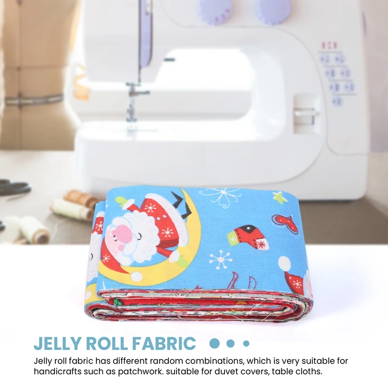 20 Patterns Jelly Roll Fabric, Pre-Cut Jelly Roll Fabric Strips For Quilting,Fabric Jelly Rolls With Different Patterns