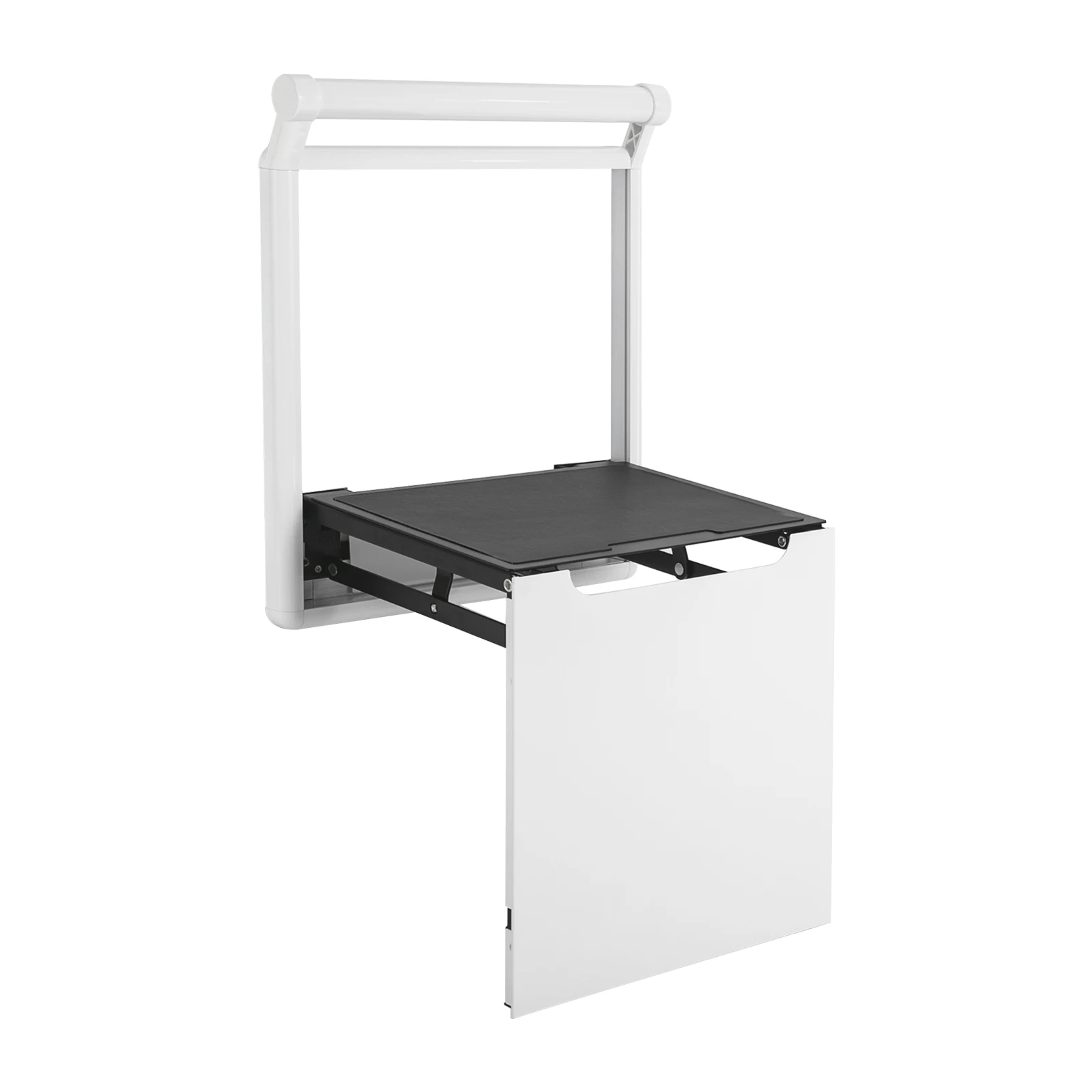 

Wall-Mounted Folding Shower Seat with Handrail, Non-slip Pads, Soft Cushion for Safety and Comfort