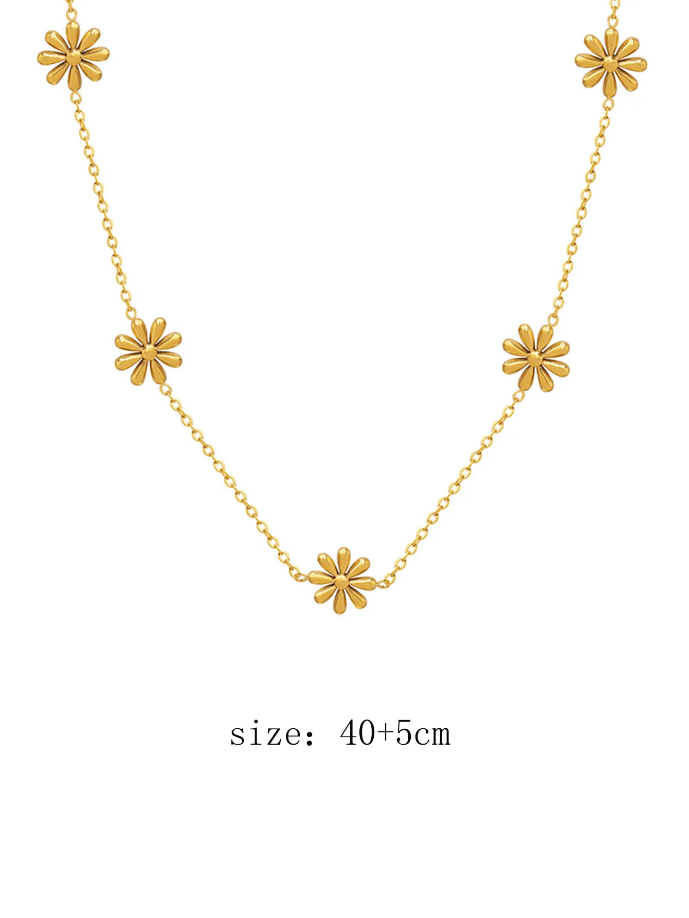 A Temperament Stainless Steel Flower Daisy Pattern Necklace For Women Dating Shopping X2312