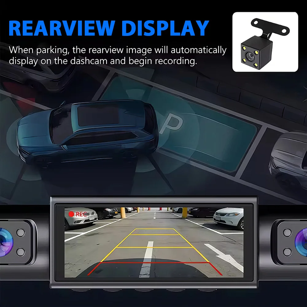 Car DVR Dash Cam 3/4 Lens Black Box FHD 1080P Night Vision 24h Parking G-Sensor Loop Recording Video Recorder Car Cameras