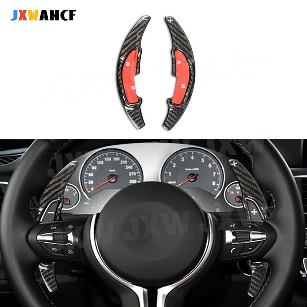 

JXWANCF Carbon Fiber Steering Wheel Shift Paddle Shifters Extension Decoration For BMW M2 M3 M4 M5 M6 X5M X6M