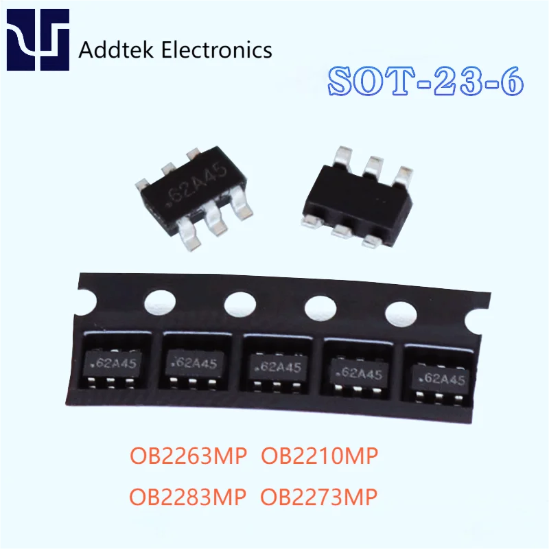 SMD novo e original OB2263MP, OB2210MP, OB2283MP, OB2273MP, SOT-23-6, 10pcs