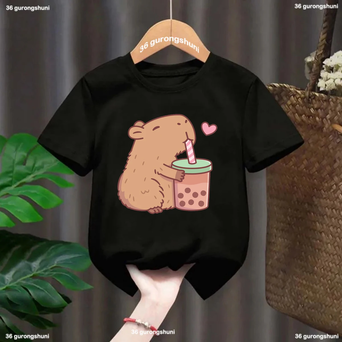 

Newly Kids Tshirt Cute Hamster Cartoon Print Girls T-Shirt Fashion Casual Baby Boy T Shirt Summer Boys/ Girls Unisex Tees