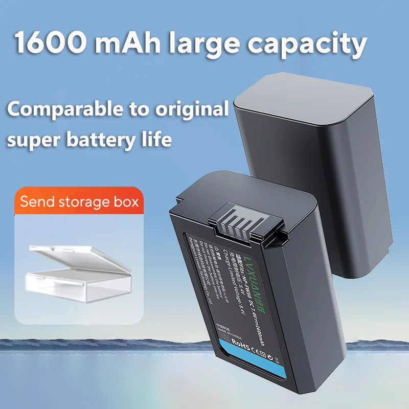 LVXUAN NP-FW50 Battery and LCD USB charger for for Sony ZV-E10,a6500,a6300,a6000,a7s,a7,a7s ii,a5100, a5000,a7r, NEX-7,NEX-5