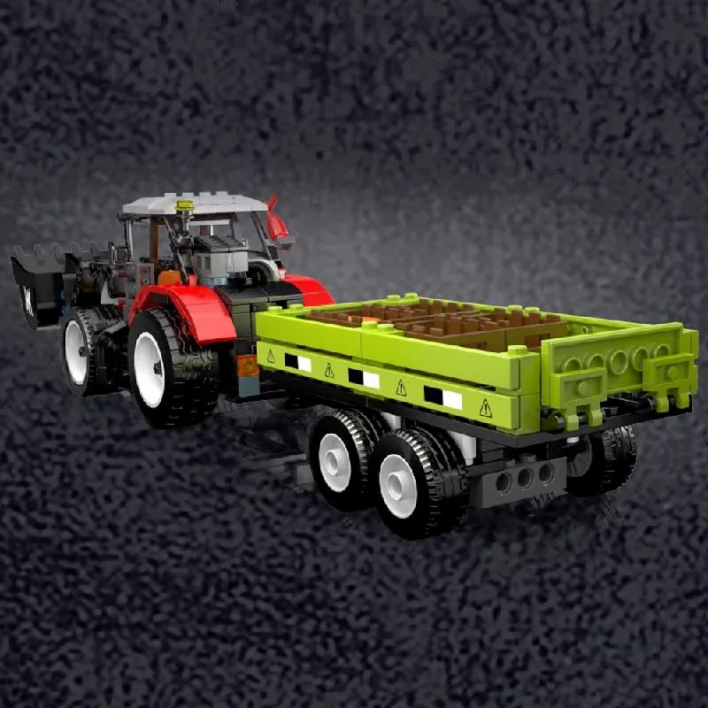 2in1 휠 로더 농업용 트레일러 빌딩 블록 기술 트랙터 조립 브릭 모델 키트 장난감 성인 어린이 선물 504PCS