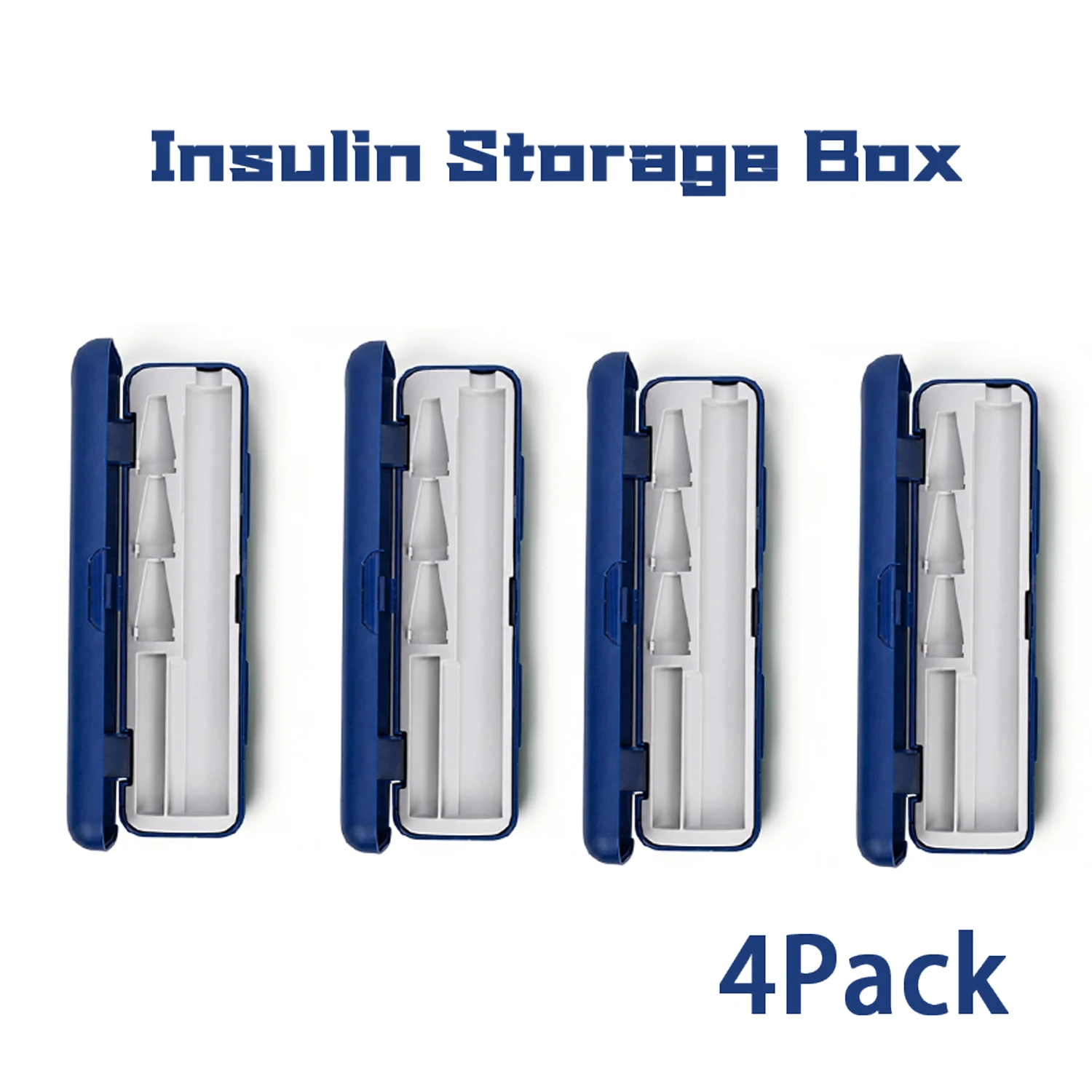 Blue 4/2-Pack Set Portable Insulin Storage Cases Compatible with Most Insulin Pens