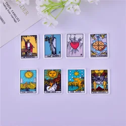 Mix 10pcs/pack Tarot Card Acrylic Charms Divination Pendant For Jewelry Making Craft DIY 34*25mm