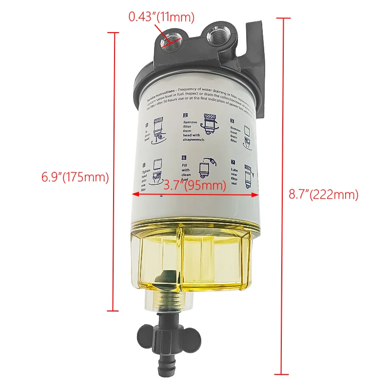 S3213 Fuel Filter Water Separator Assembly Outboard For Mercury Quicksilver OMC  Marine Engine boat 10 Micron Filter Kit