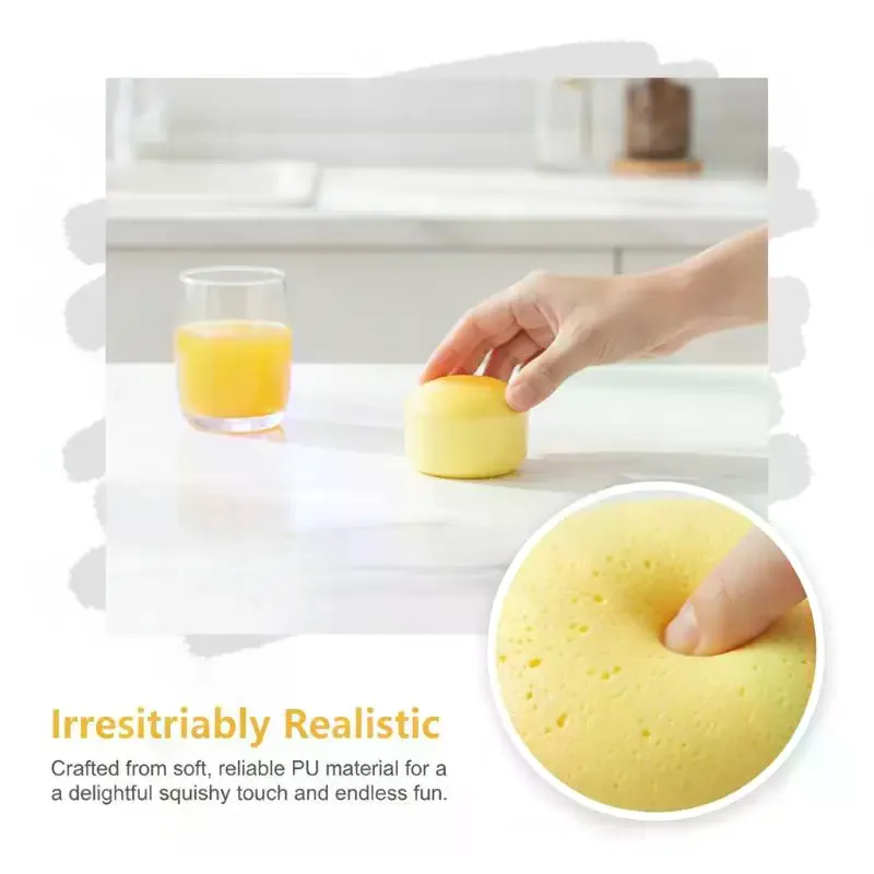Food Style Slow Rebound Fidget Toy Cheese Cake Shape Sensory Toy for ADHD Anxiety Family Parent-child Interaction