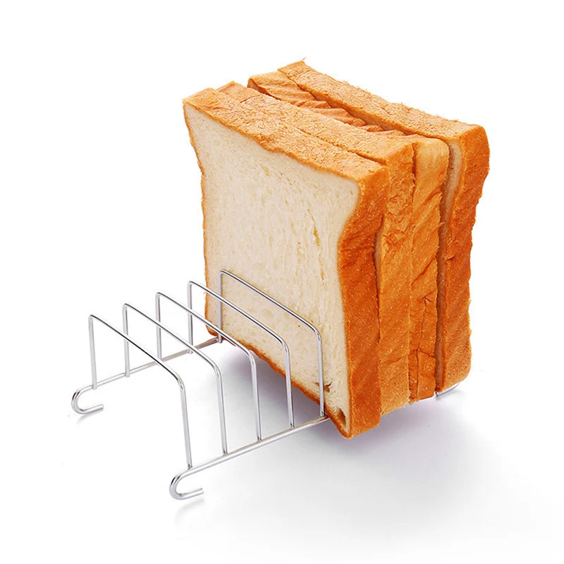 Stainless Steel Toast and Bread Rack 8 Slots Rectangle Food Display Tool For Air Fryer Accessories Restaurant Home Bread Holder