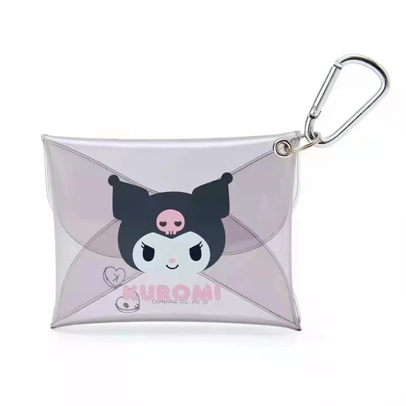 Cartoon Sanrio Jelly wallet card bag Kuromi big ear dog PVC transparent storage bag Key bag backpack pendant