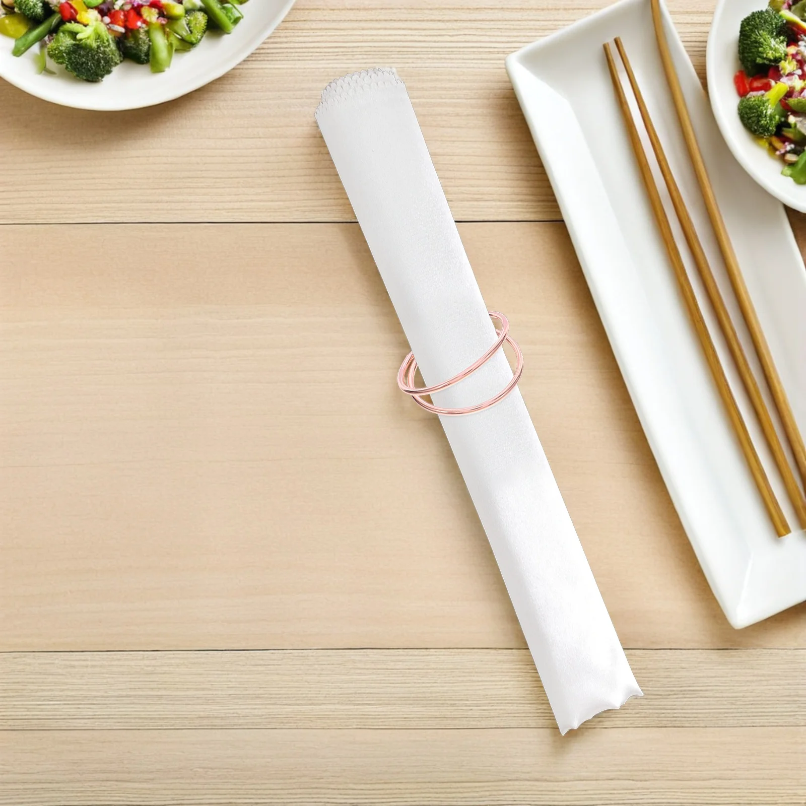 

8Pcs Metal Napkin Rings Rose Gold Matte Spiral Round Buckles for Banquet Party Wedding Table Serviette Holder Decorative