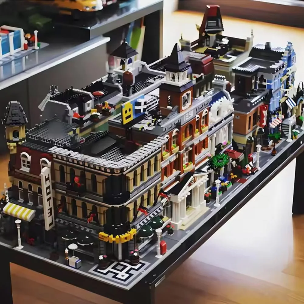 

Creative Expert Compatible Bank Office Hotle Green Grocer Town Hall Marker Model MOC Sets Street View House Building Blocks Toys