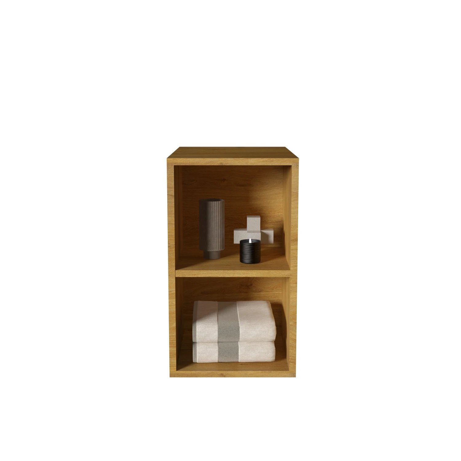 CC0212S106 Oak Bathroom Open Shelves Cabinet, Wall-mounted Storage Cabinet for Small Spaces