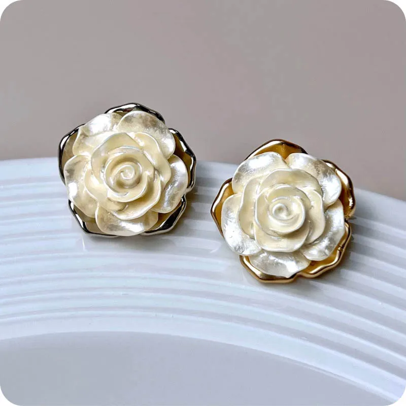 

10pcs Metal Button Sewing Clothing Accessories DIY Craft Three Dimensional Rose Decoration Button Flower Shape Buttons 18MM/23MM