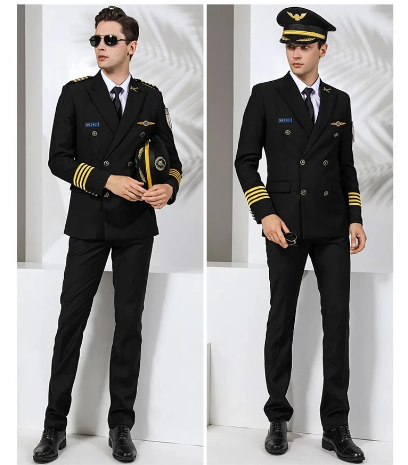 زي طيار لشركة الطيران، ملابس عمل، زي كابتن هوائي، بدلات احترافية لمضيفات الطيران، زي طيران للرجال، مضيف جوي