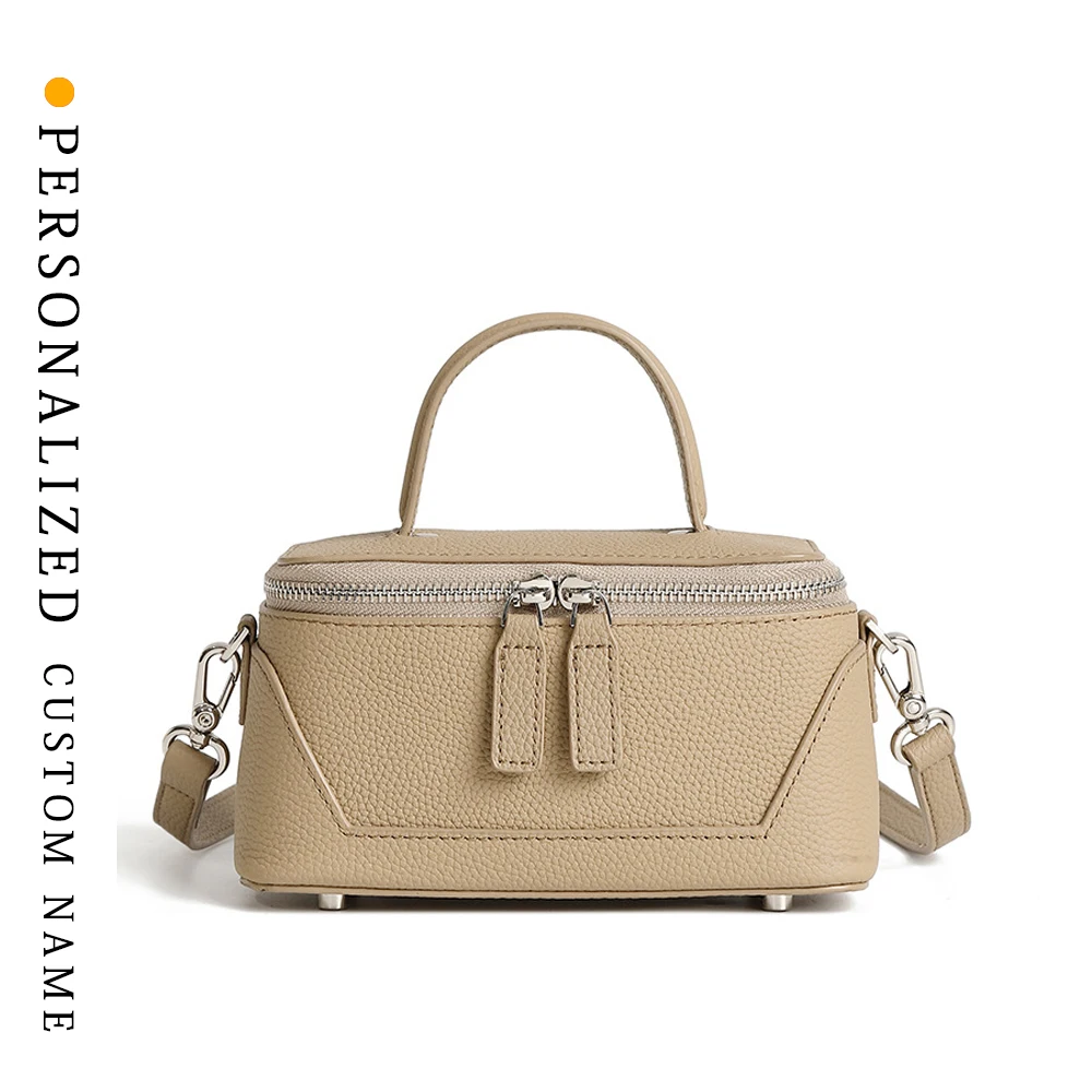 

First layer cowhide lunch box bag crossbody bag women's bag new style shoulder bag makeup bag genuine leather women's bag 2025