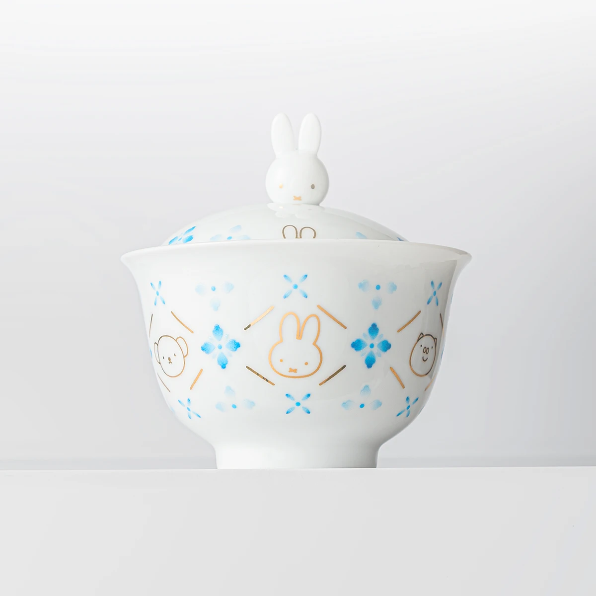 Miffy Lidded Tea Bowl, Flower Window Friends, Jingdezhen Porcelain Gaiwan, 3D Bunny Lid, Tea Ware, Tea Set, Home Decor Gift