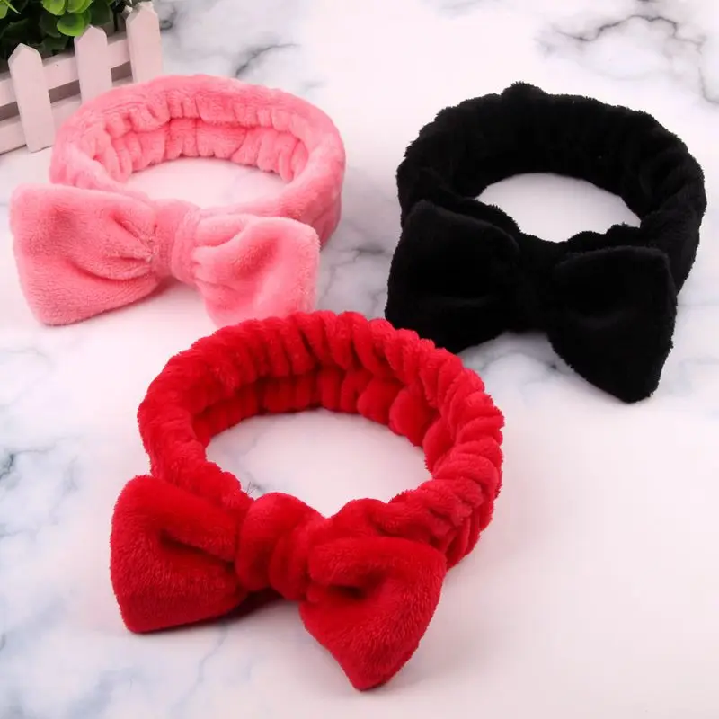 Soft Wash Face Elastic Hair Band Coral Fleece Headband DIY Hair Accessories Women Makeup Headbands Plush Hairband Wholesale