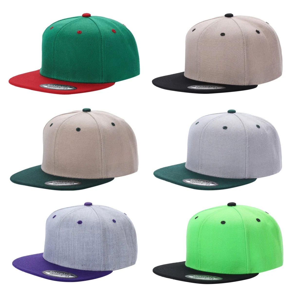 6 Hip Hop Caps - Premium Fabric, Baseball Style, Fashionable Design