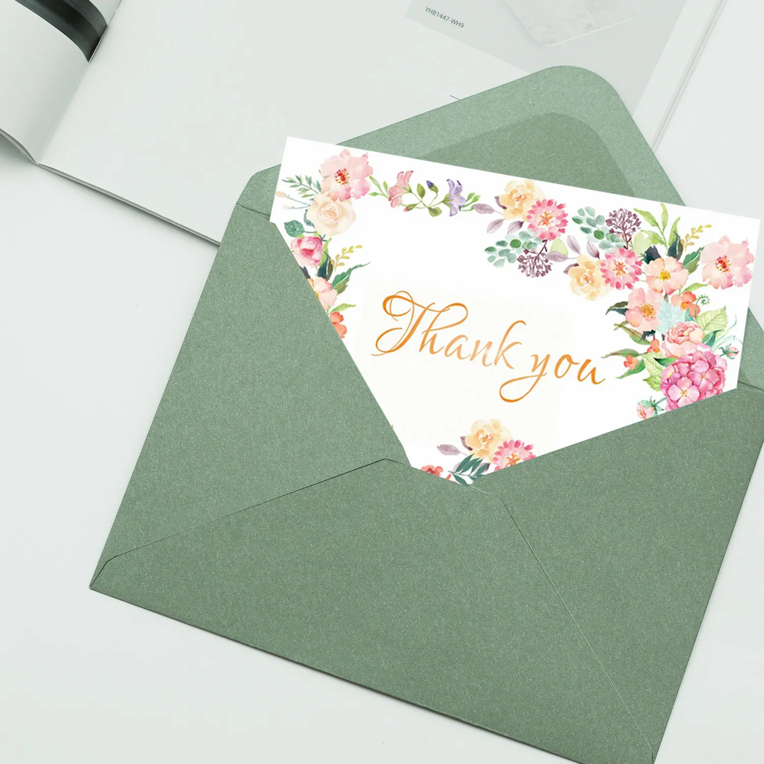 50pcs Envelope Western Style Green/Black Postcard 133x183mm  Envelopes for Wedding Invitations Business Stationery Gift Packing