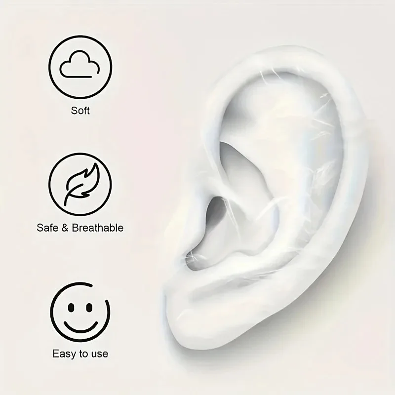 20 قطعة من أغطية الأذن البلاستيكية الشفافة المقاومة للماء من OPHIDIAN لاستحمام السباحة وإكسسوارات السباحة بلون الشعر #3