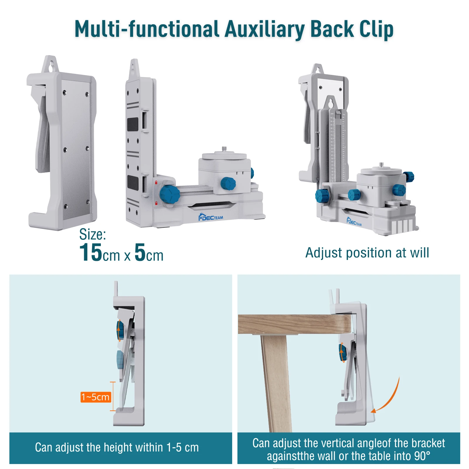 Imagem -04 - Decteam-adaptador de Nível Laser Fine Tuning Bracket Rotação Magnética Multifuncional Base Giratória com Clip Ferramentas Ajustáveis 360 °