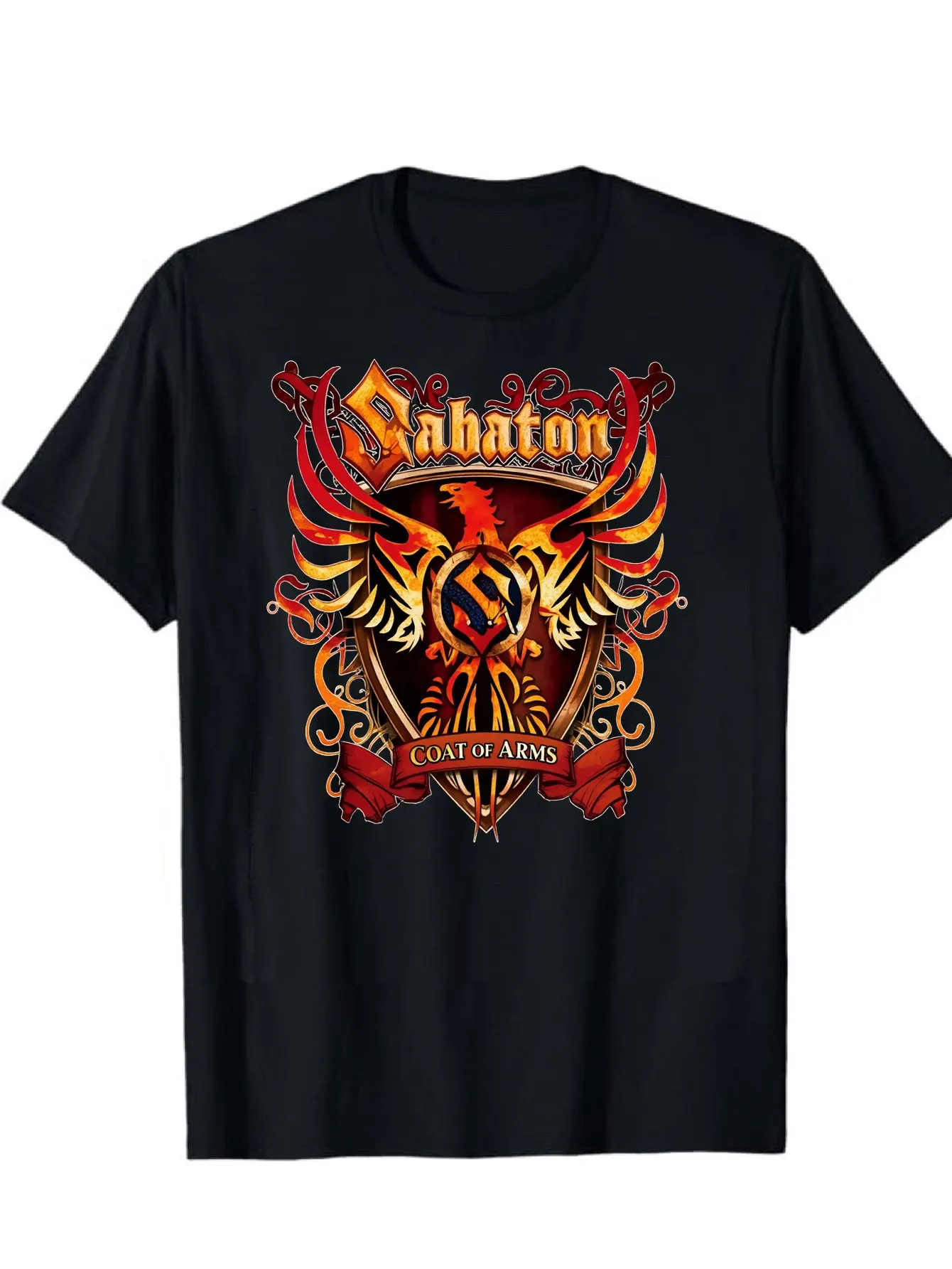 Herren-T-Shirt mit einem Design eines flammenden Phönixes, kurzen Ärmeln und Rundhalsausschnitt, perfekt für Sommerausflüge.