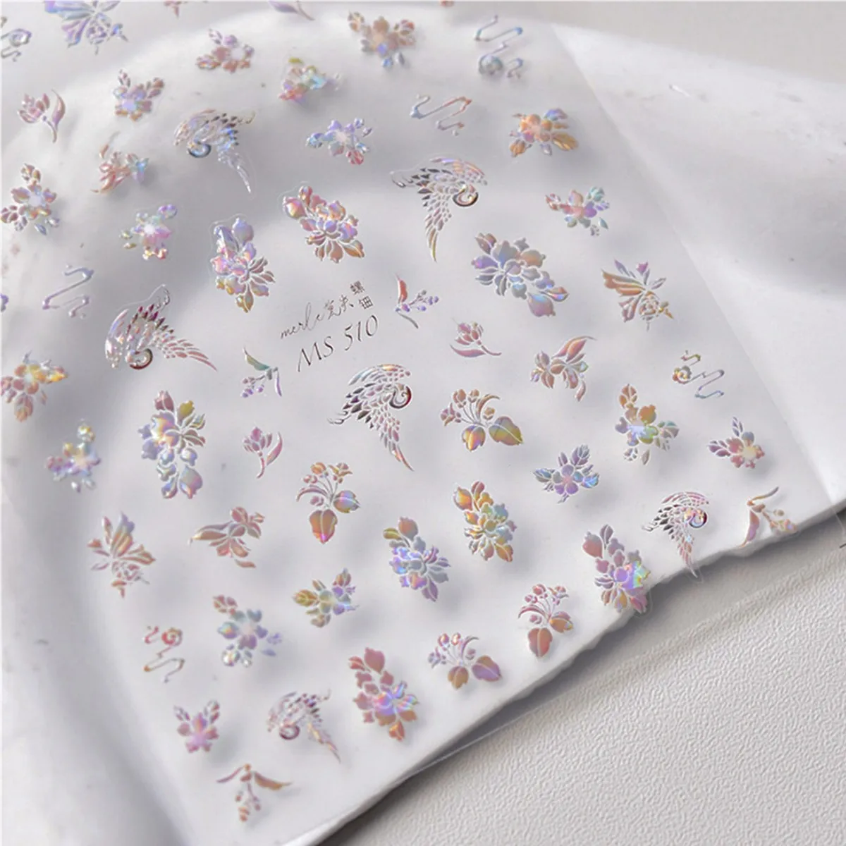 1pcs 5D 절묘한 다채로운 새 네일 아트 스티커 구호 나비 꽃 드래곤 네일 장식 데칼 DIY 매니큐어 액세서리