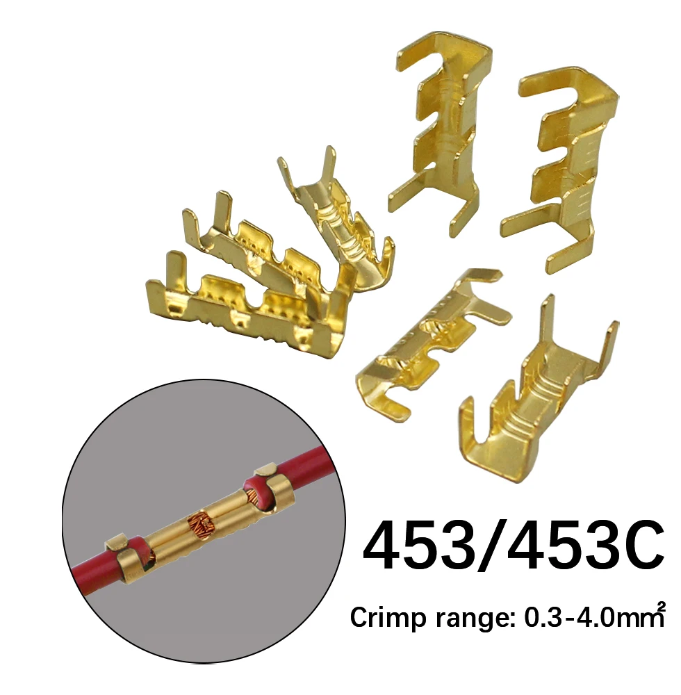 

50/100/200PCS 453/453C U-shaped short terminal block cold insertion connector cold terminal small toothed fascia terminal, 0.3-4