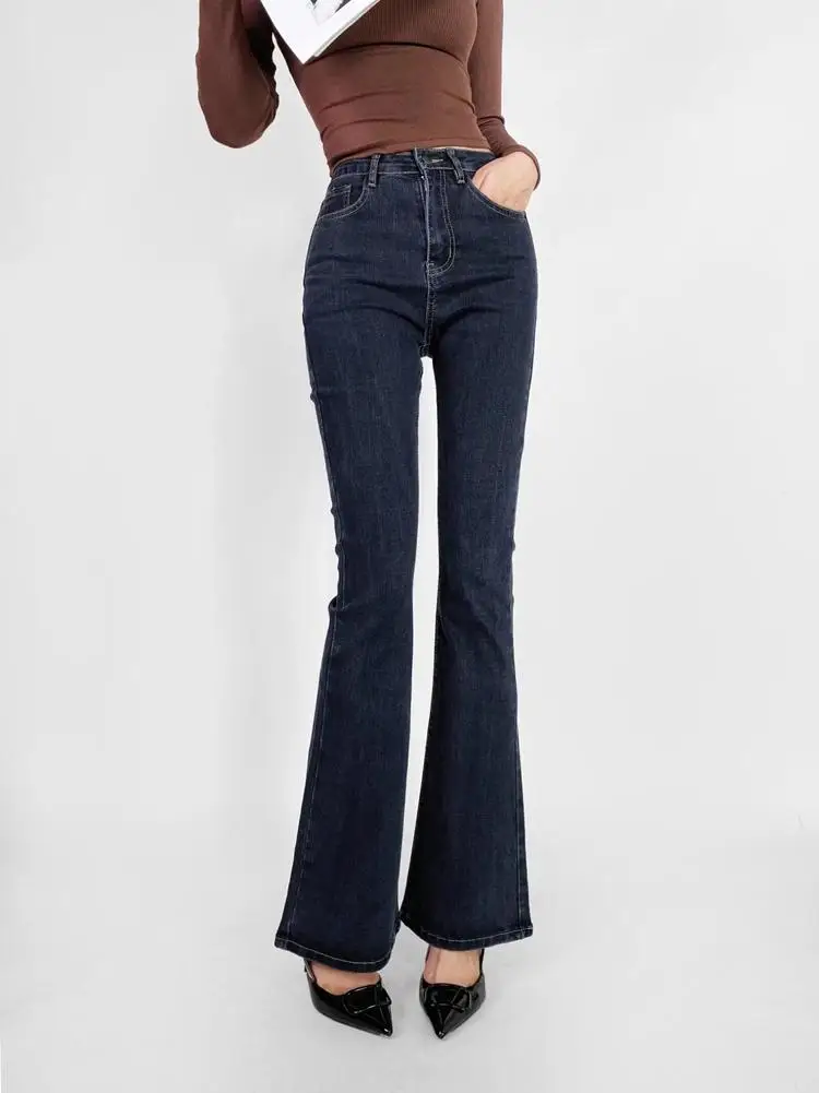 Spring New Arrival Women's Slim Fit Bell Bot High Waist Jeans Versatile Sli plus Size Ladies' Denim Trousers