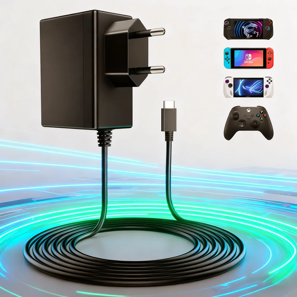 39 W GaN-Netzteil für Switch 1,8 m Kabel, kompatibel mit Switch 2 Switch Lite OLED Dock TV-Modus, Pro Controller, Schnellladung