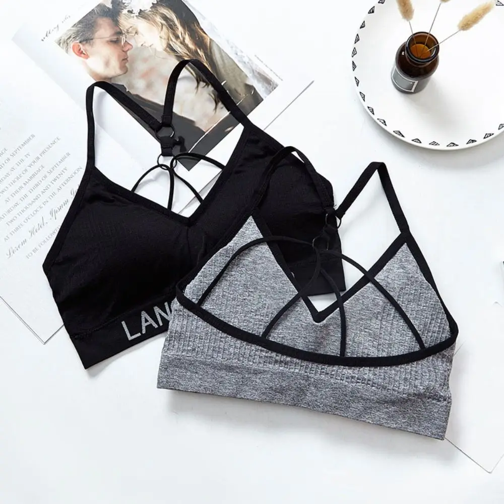 

Comfortable Letter Bra Briefs Set Close-fitting Shockproof Underwear for Women Beach Wear Wireless Bra Panties Suit Summer
